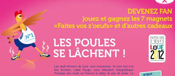 Loue.fr - Jeu facebook Fermiers de Loué Faites vos z'oeufs