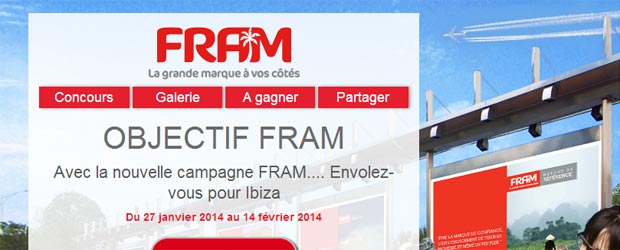 Fram.fr - Jeu facebook Les Voyages FRAM